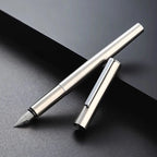 High Quality 0.38mm Extra Fine Nib Fountain Pen Stainless Steel Extremely Black Metal Business Office Writing Calligraphy Pens