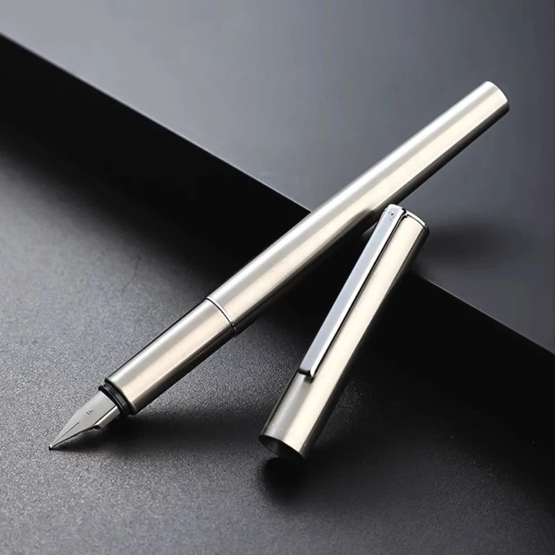 High Quality 0.38mm Extra Fine Nib Fountain Pen Stainless Steel Extremely Black Metal Business Office Writing Calligraphy Pens