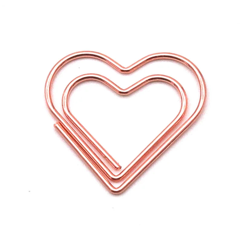 30/50pcs Heart Metal Paper Clips Binder Clip Mini Bookmark Book Binding Note Decor Stationery School Office Binding Supplies