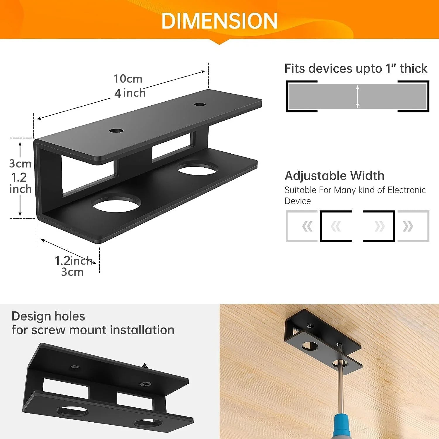 Under Desk Laptop Mount Metal Under Desk Shelf Holder for Laptop for Mac Mini Macbook Keyboard with Anti-Scratch Silicone