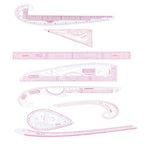 French Curve Ruler Set Tailor Pattern Making Clothes Drawing Template Fashion Design Measure Ruler for Tailors Designers