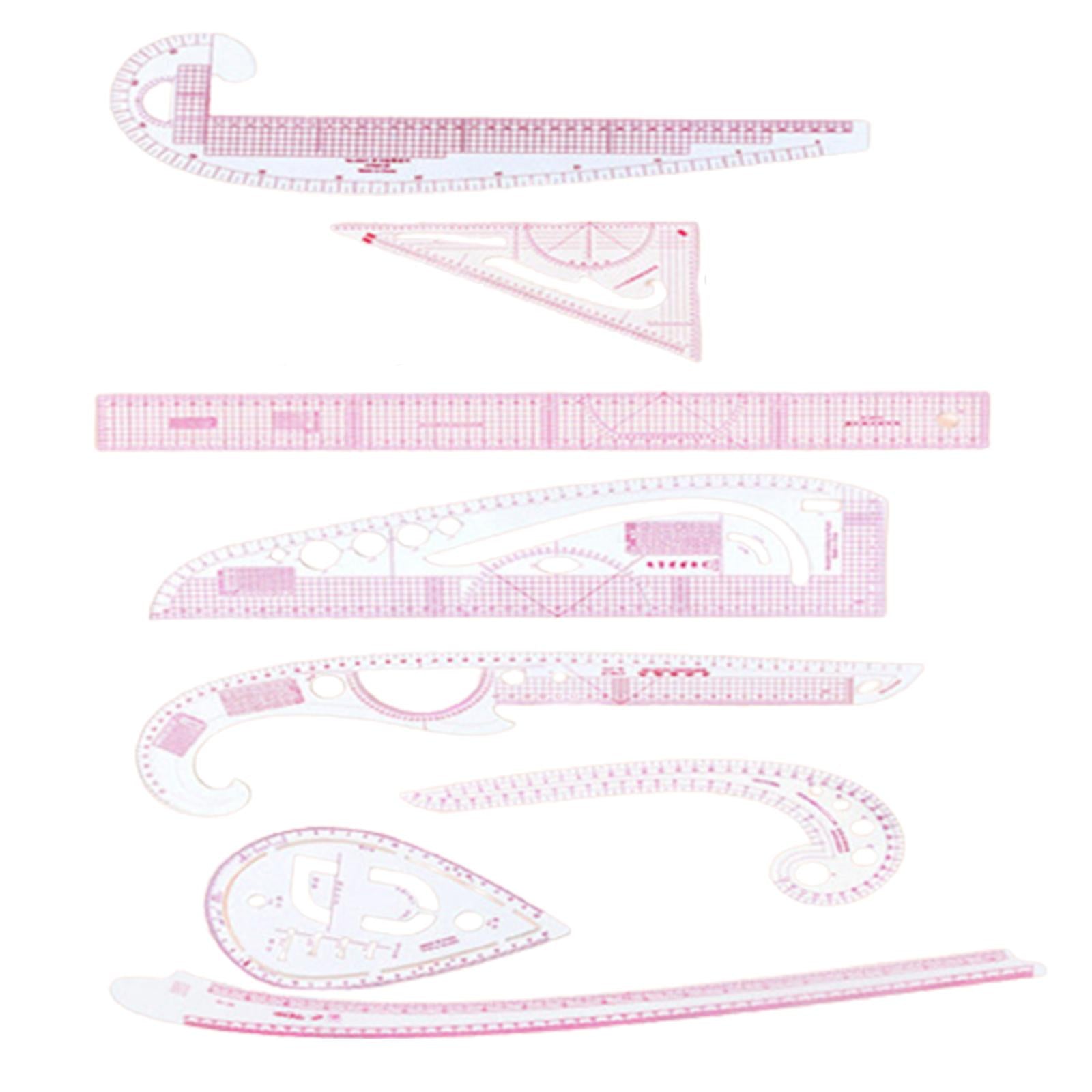 French Curve Ruler Set Tailor Pattern Making Clothes Drawing Template Fashion Design Measure Ruler for Tailors Designers