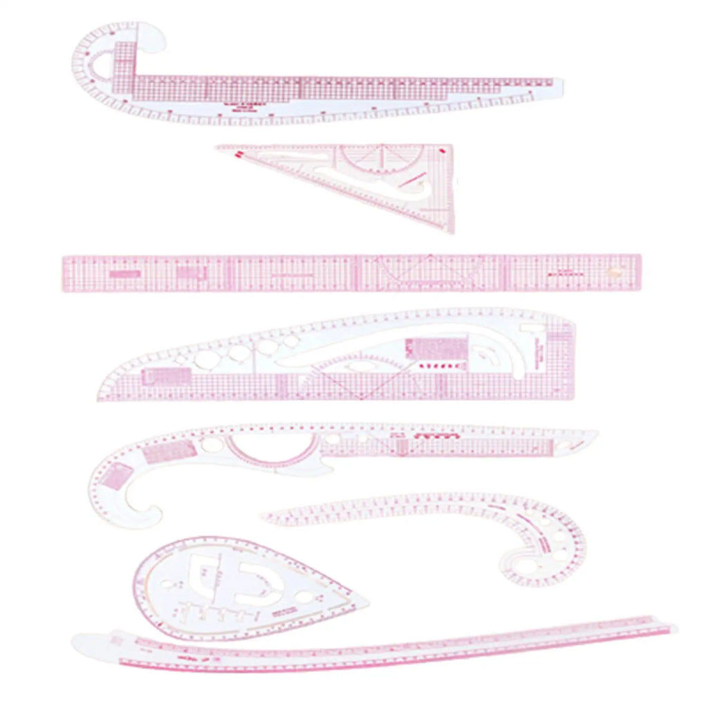 French Curve Ruler Set Tailor Pattern Making Clothes Drawing Template Fashion Design Measure Ruler for Tailors Designers