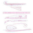 French Curve Ruler Set Tailor Pattern Making Clothes Drawing Template Fashion Design Measure Ruler for Tailors Designers
