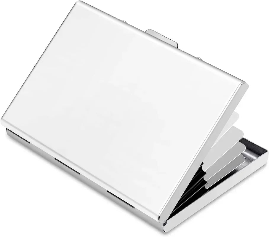 Anti-Scan RFID Blocking Card Holder - Aluminum Metal Wallet for 6 ID/Bank Cards Business Credit Card Case with Secure Protection