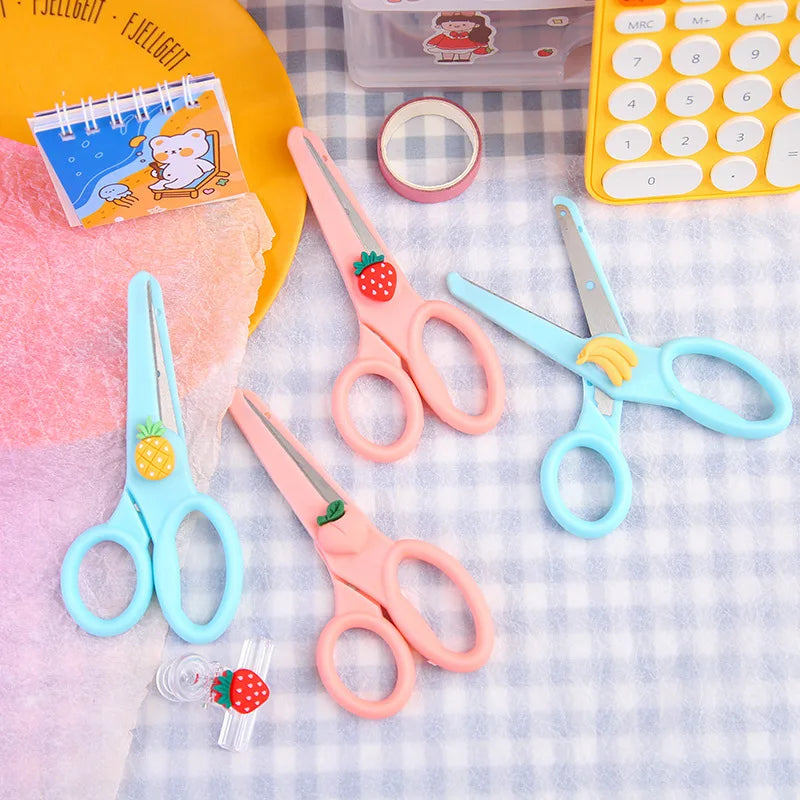 1pcs Cartoon Child Safety Scissors Stationery DIY Paper Cutting Cute Student Office Portable Art Scissors Tool