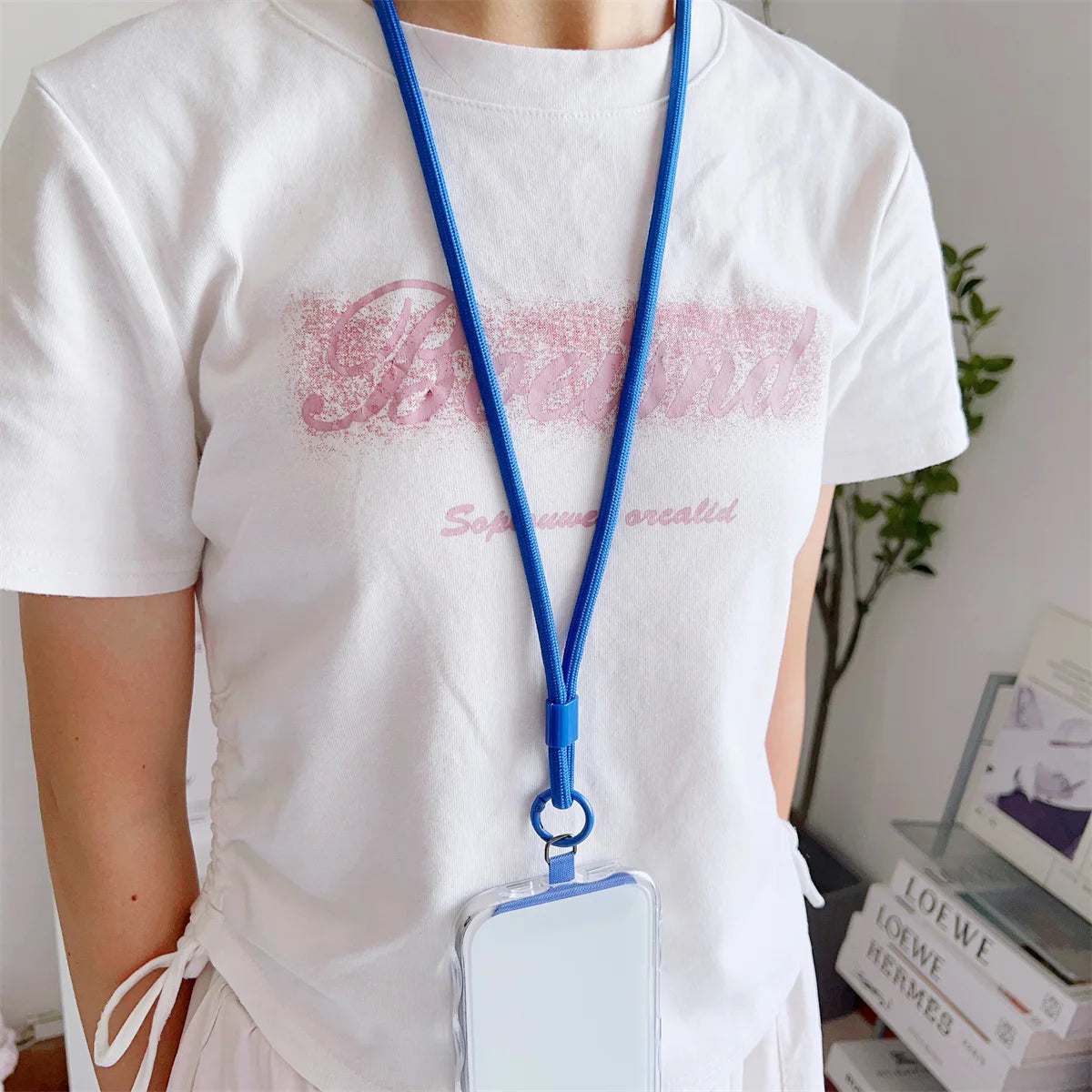 1Pc Universal Long Phone Lanyard Neck Hanging Rope Crossbody Rope With Phone Case Connection Clip