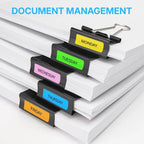 10-50PCS Foldback Clips Multi-Purpose Paper Clips Metal Binder Clip Office Clip Black 15mm for Paperwork Office Home Kitchen