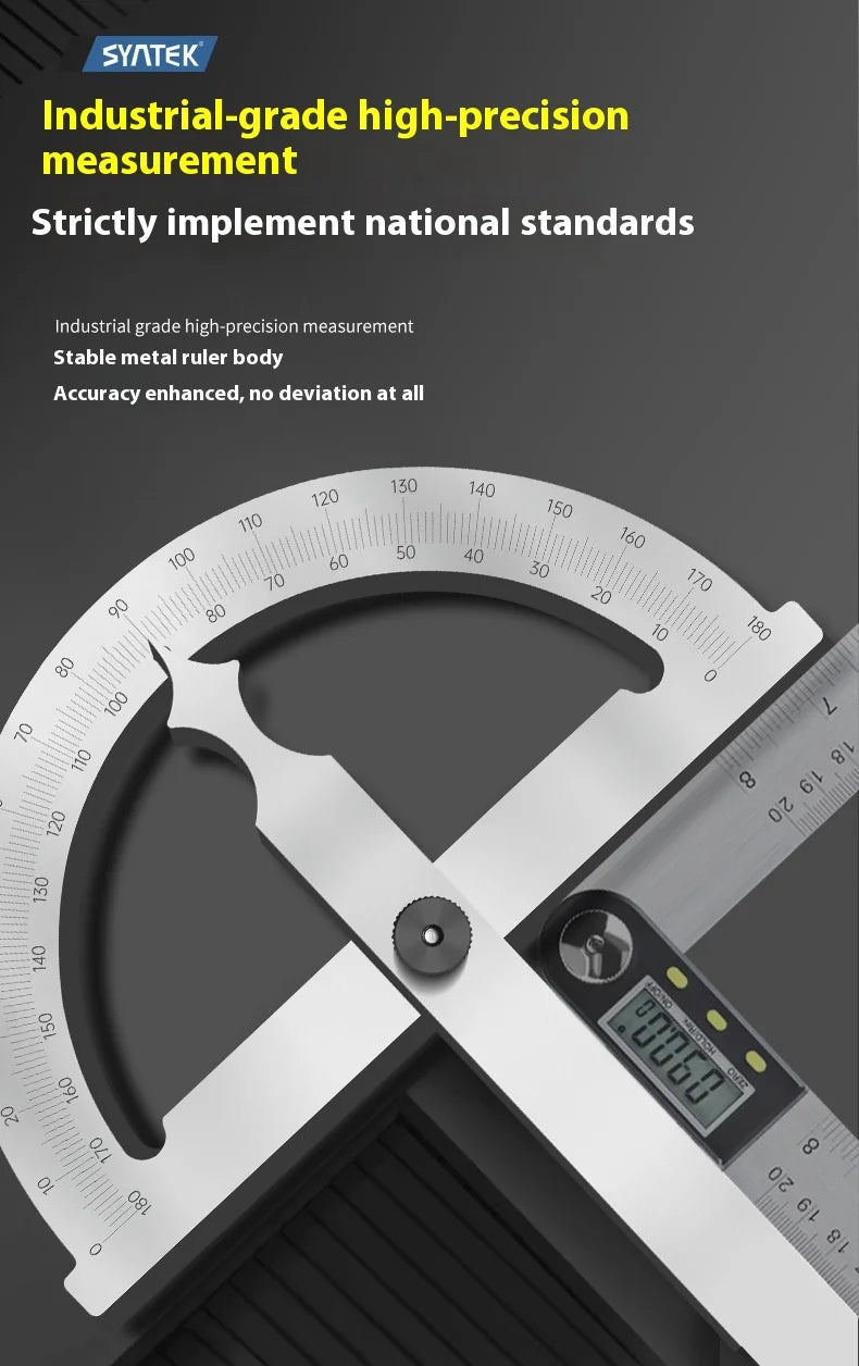 High Quality Stainless Steel Angle Finder Ruler High Precision 0-180 Degree Thickened Protractor for Woodworking Construction