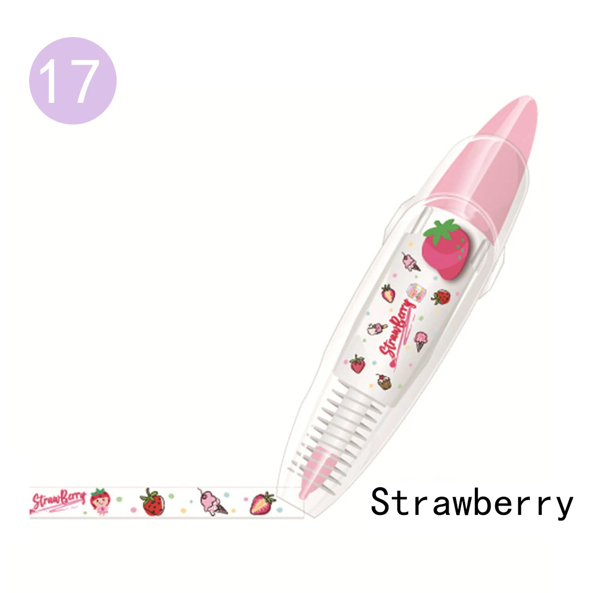 KawaiiDuck Panda Cherry Fish Balloon Strawberry Press Type Decorative Correction Tape Diary Stationery School Supply