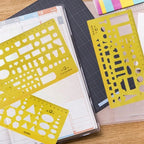 62KA Drafting Stencils Measuring Tools Geometric Rulers Plastic School Office Supply，School supplies set，xros