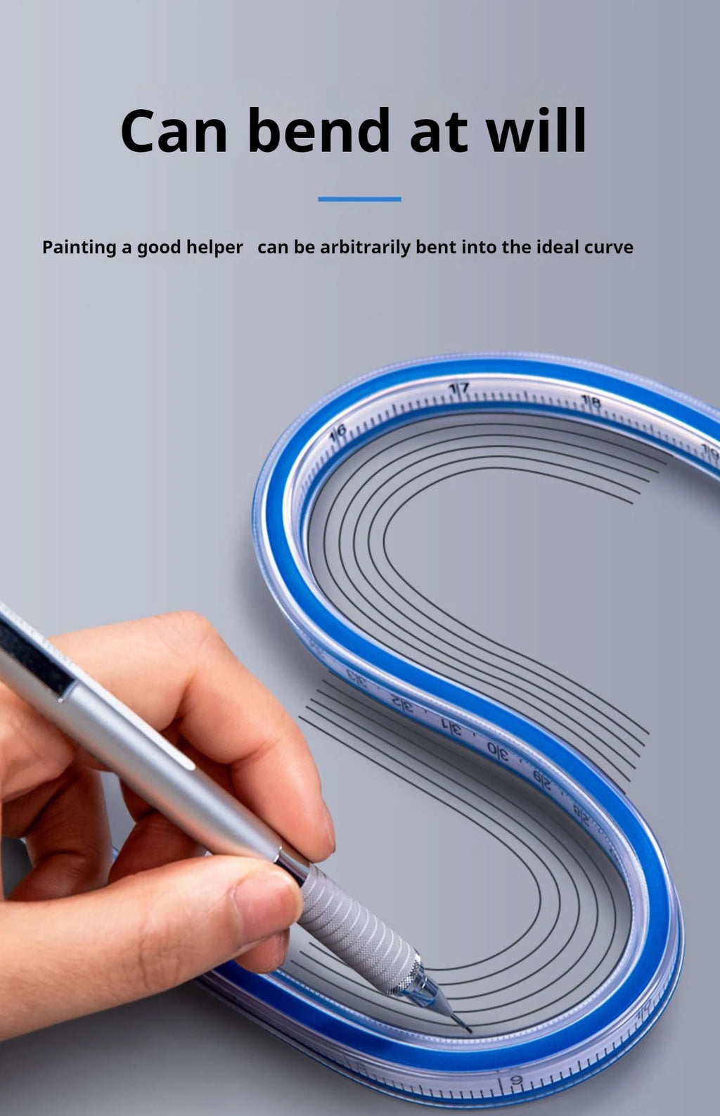 Flexible Curve Ruler Sewing Soft Rulers Drafting Drawing Tool Serpentine Plastic School Office Supplies 30cm 40cm 50cm 60cm