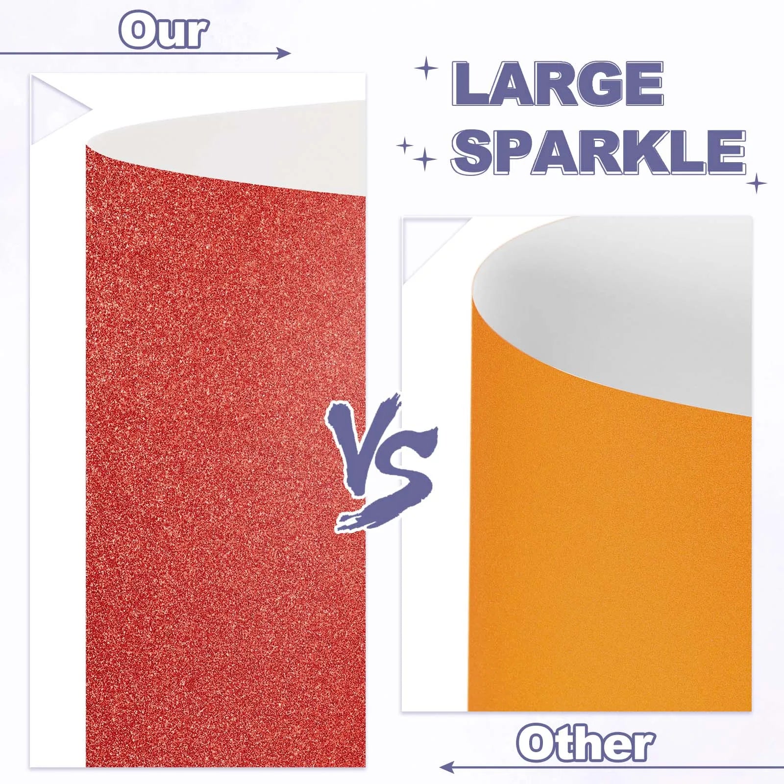 40Sheets A4 Glitter Cardstock Glitter Paper Card Stock Shiny Scrapbook 250gsm Sparkly Paper Large Shimmer for Scrapbook DIY Art