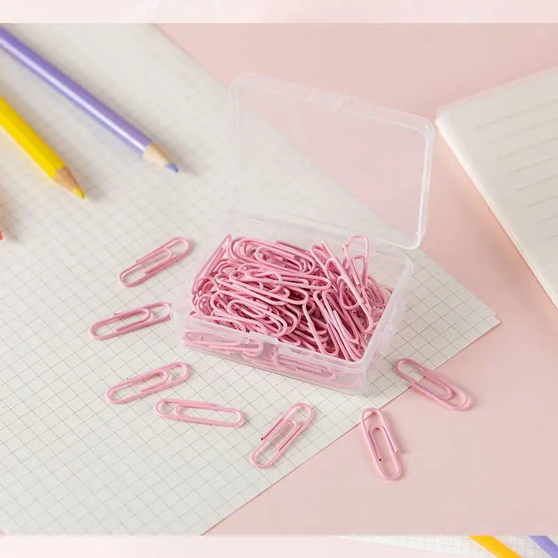 50pcs/box 28mm Macaron Colored Paper Clips, Creative Accounting Decoration Materials, Bookmarks, Paper Clips