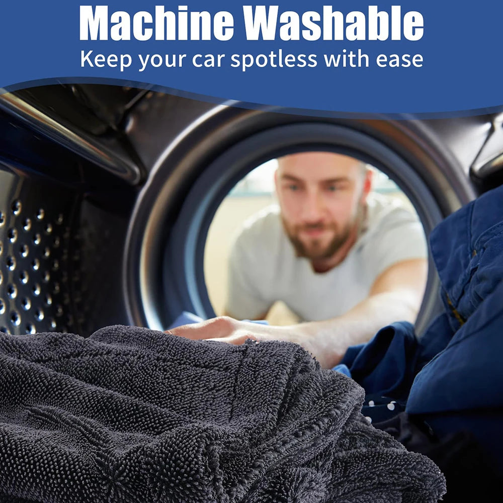 AUTOBRIGHT Microfiber 60*90cm 1300gsm One Wipe Drying Towel Car Wash Cloth Premium Cloth Thicken Soft Professional Car Cleaning