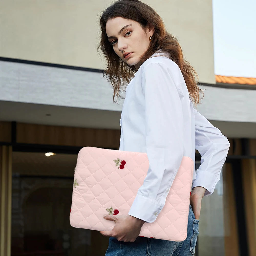 Embroidery Laptop Bag Case Macbook Air/Pro 14 15 15.6 16 Inch For Xiaomi Lenovo Dell Notebook Computer Laptop Sleeve Women
