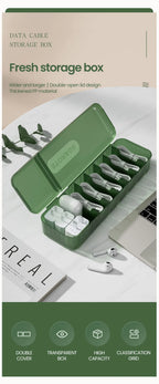 Cable Storage Box With 7 Compartments Organizer Charger Cord Storage Box Reusable Cable Storage Case Management for Home Travel