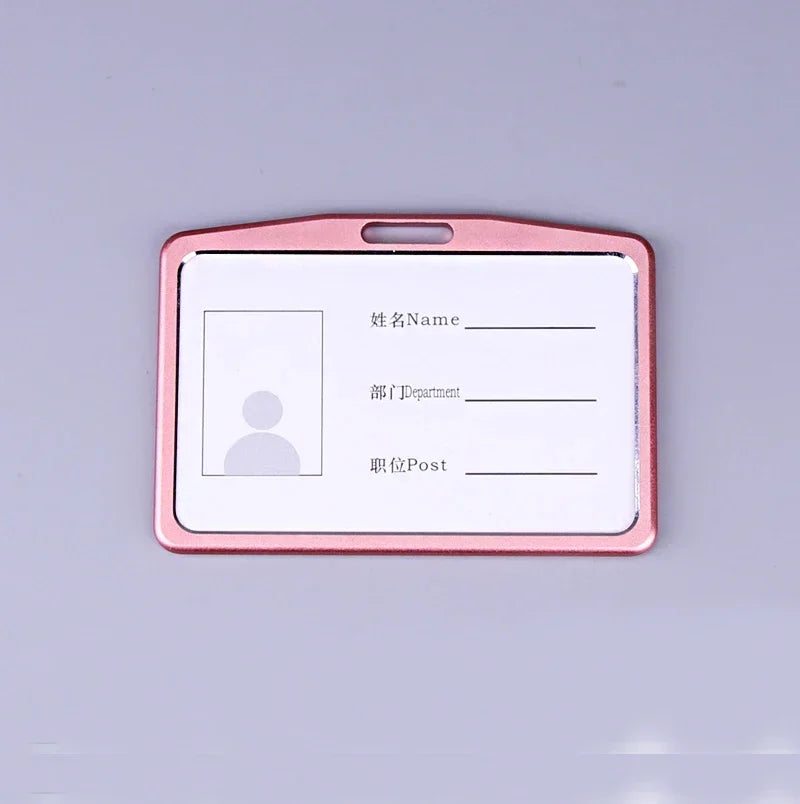 Office Metal Work Identity Badge ID Card Holder Aluminium Alloy Employee Name Cover Business Case Credit Card Holder Wallet