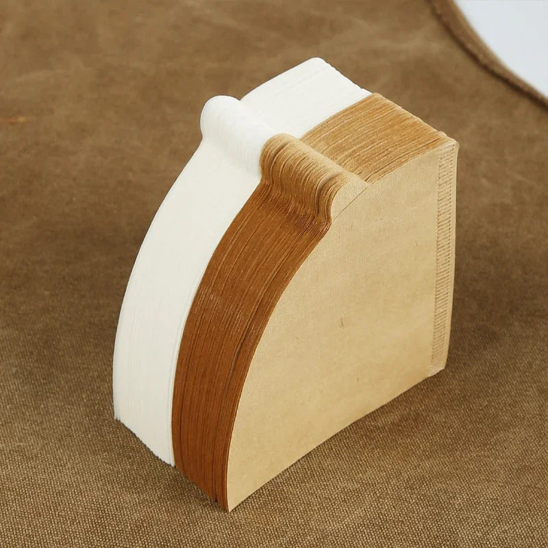 Wood Pulp  01 Cone Filter Pour Over 1-3Cups Natural Drip Coffee Paper Filters Makers Accessories