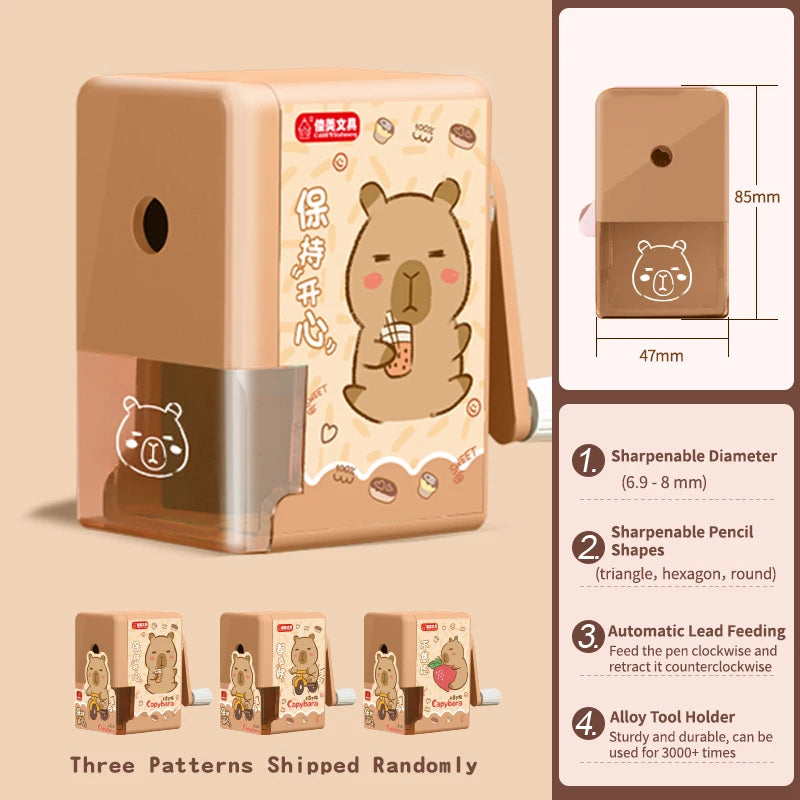 Capybara Pencil Sharpener Fast Sharpening Easy to Use for Kids Students School Office Stationery Cute Anime Merch Kawaii Gift