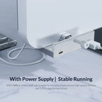 6-IN-1 Black Clip Dock 5Gbps USB 3.0 HUB Aluminum Alloy External Multi USB Splitter Adapter for Laptop Desktop with TF Card Slot