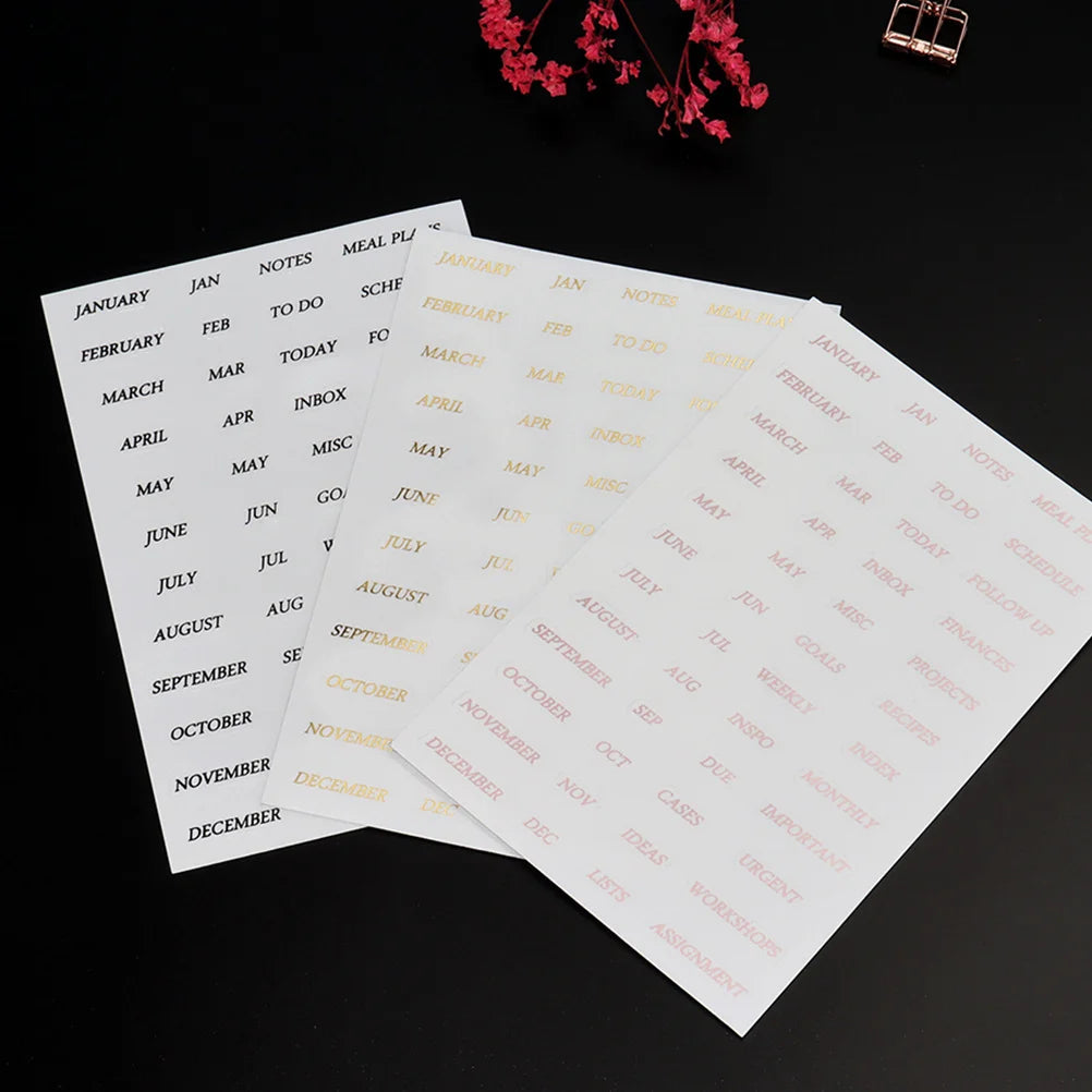 A5 Divider Tabs With Monthly Stickers 6-Hole Round Ring Transparent Pp Insertable Dividers For Loose Leaf Notebook Binder