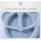 3Pcs/set Wheat Straw Baby Dishes Cartoon Tableware Set Kids Dinner Platos Baby Feeding Plate Training Bowl Spoon Fork Tableware