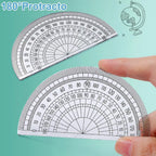 Student compass Protractor clear scale accurate mathematical geometry games school stationery 7 pieces per set