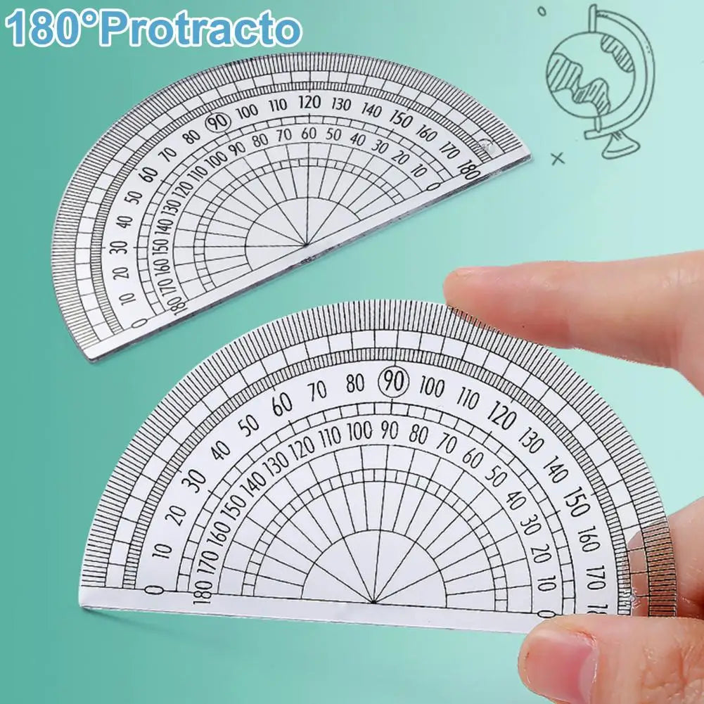 Student compass Protractor clear scale accurate mathematical geometry games school stationery 7 pieces per set