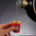 50Pcs Disposable Red Mini Paper Cups Wedding Toast Wine Tea Glasses Chinese Wedding Party Decoration