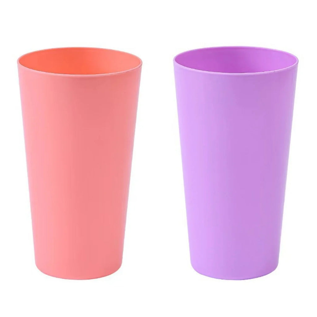 2PCS 20oz Plastic Reusable Cup Stackable Tumbler Unbreakable  Cups for Beer Reusable Glass for Water Party or Home Bar Bathroom