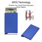 Rfid Metal Credit Card Holder Luxury Men Minimalist Wallet Cardholder Case Bag Business Supplies Card Storage Box Organizer Mini