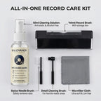 Vinyl Record Cleaner Kit Turntable LP Cleaning Brush Set Anti-Static Spray Cloth Stylus Dust Remover for Phono Gramophone