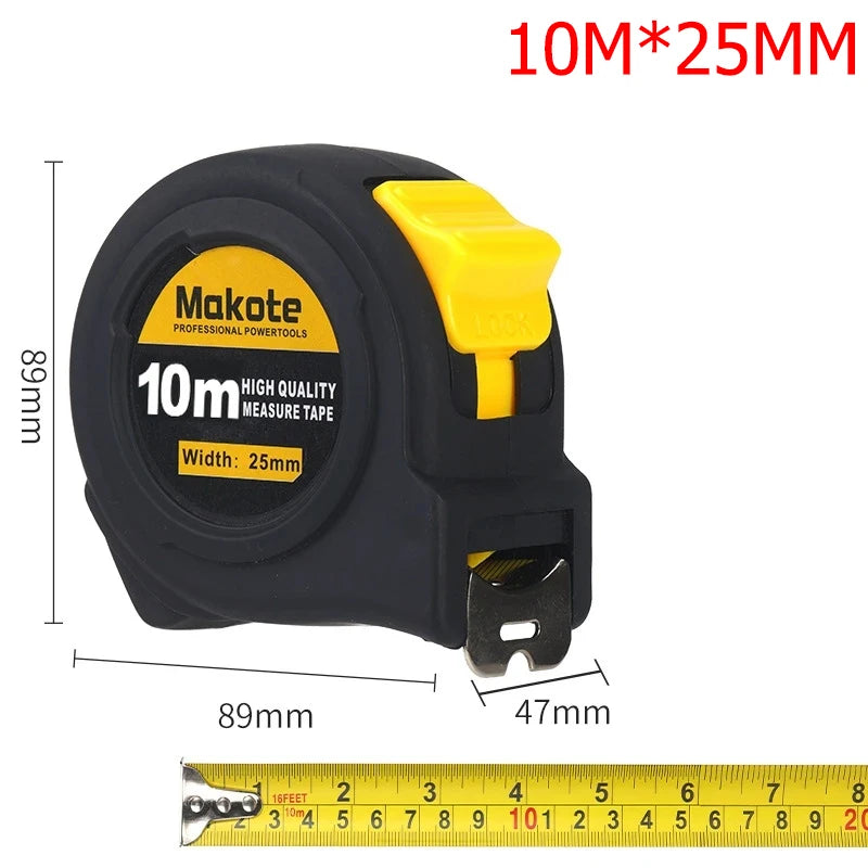 Precise Clear Steel Tape Measure Retractable 3M/5M/7.5M/10M Thickened Rubberized Woodworking Wear-resistant Tool Tape Ruler