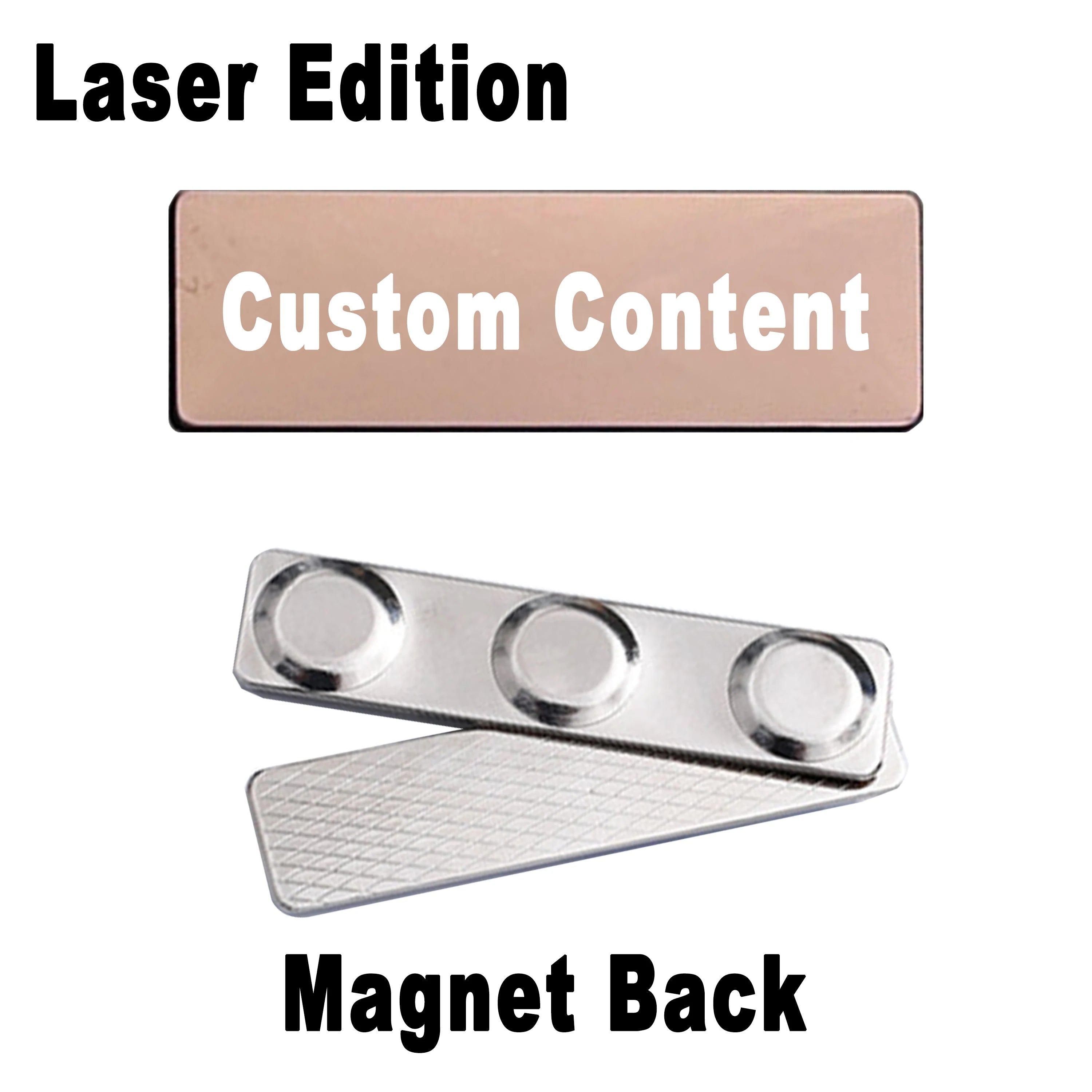 Stainless Steel Custom Name Tag with Pin Clip - Engraved Personalized Work Badge Business Identification Metal ID Name Plate
