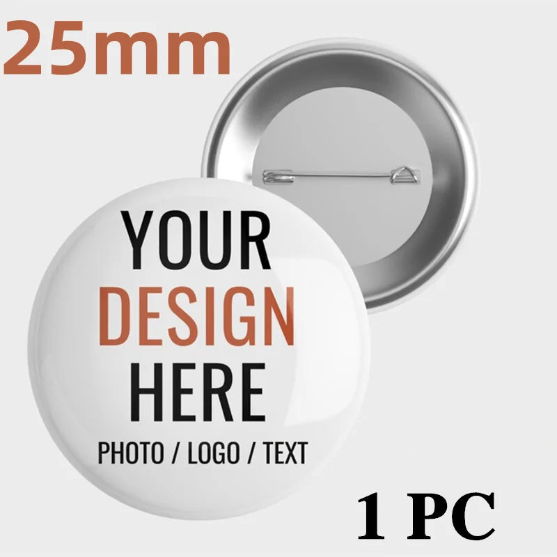 Custom Personalized Tinplate Pins With Text And Picture Printing As Metal Lapel Badge For Custom Brooches For Friends Wholesale
