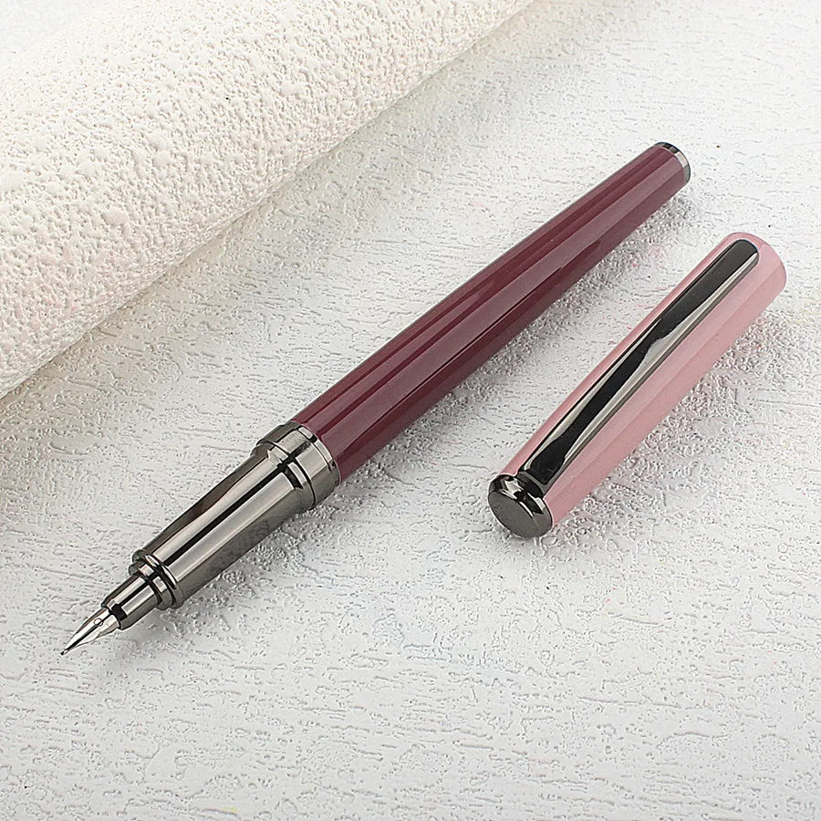 High Quality for Writing Fountain Pen 0.38mm EF Nib Stainless Steel Metal Inking Pen for Writing Signing Pen