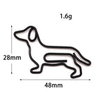 10-100pcs Creative Colorful Dachshund Paper Clips Cartoon Creative Metal Animal Special-shaped Bookmark Clip Paper Clamps