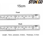 Stainless Steel Ruler Set 6 8 12 16 20 Inch Metal Rulers High Precision Double-Sided Engineering Drawing Office School Tools