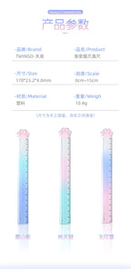 15M Cat Claw Cute Straight Ruler Gradient Measuring Tool Korean Style School Stationery Supply Kawaii Accessories