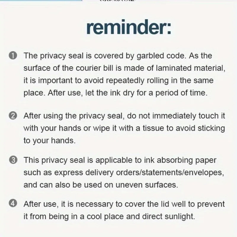 Roller Stamp Privacy Seal Roller Privacy Protection Against Leakage Confidential Information Scrambled Text Scroll Wheel Sme Pen