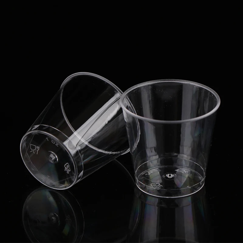 50Pcs 30ML Disposable Mini Clear Plastic Dessert Cup For Outdoor Picnic Birthday Party Jelly Salad Cup Kitchen Tableware Tasting