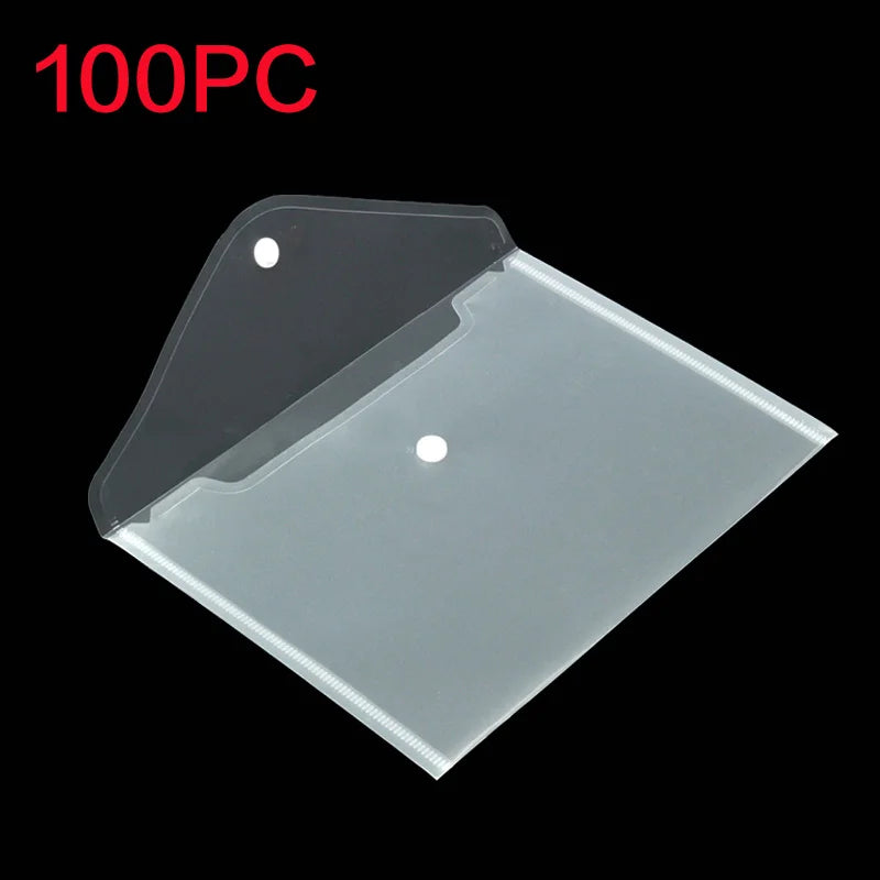 A5 Folder Bag Transparent Plastic Water Resistant File Holder File Paper Office Supplies Documents Protectors