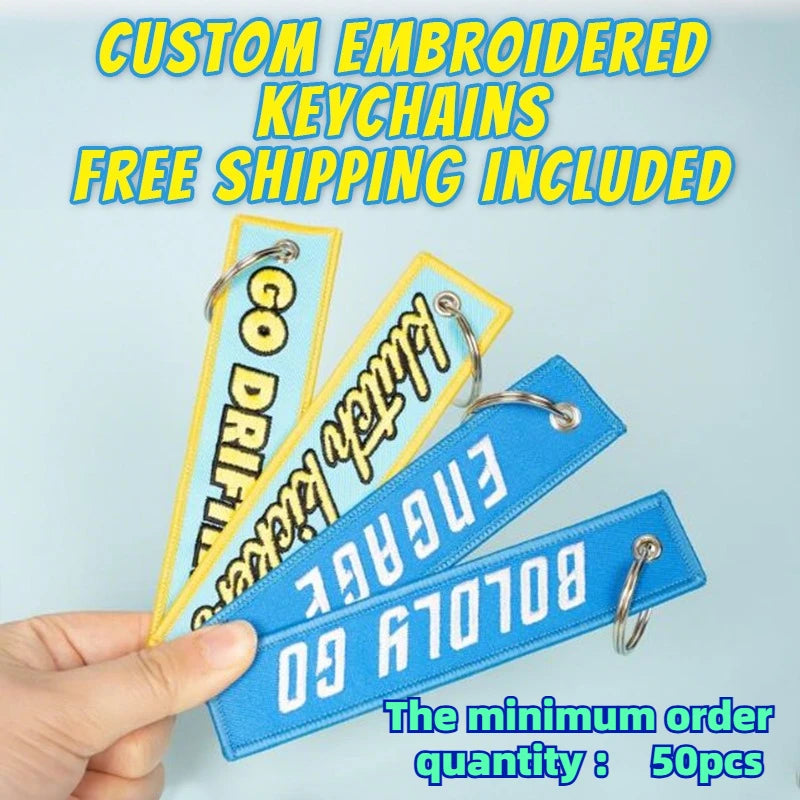 Custom Embroidery Keychain Tag Keychain Sports Team Keychain Key Tag Luggage Tag