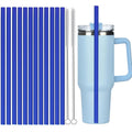12Pcs Color Replacement Straws for Stanley 30/40 oz Tumbler , 12 in Long Reusable Plastic Straws for Stanley Cup, Plus 2 Brush