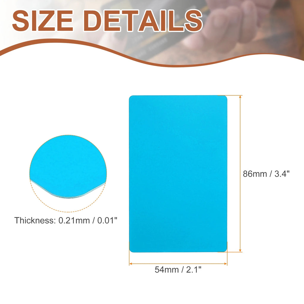 10/25/50Pcs Metal Business Cards Colored Finish Aluminum Blank Laser Engraving DIY Cards CNC Engraving Sheets for House Office