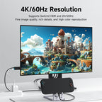 Hagibis Portable TV Dock for Switch/Switch2/OLED 4K@60Hz USB C to HDMI Cable Adapter 100W PD Power Supply for Laptops ROG Ally