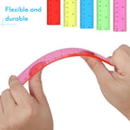 30 Pcs 6 Inch Plastic Rulers Bulk Flexible Straight Rulers with Inches Centimeters First Day of Gift Office Home Supplies