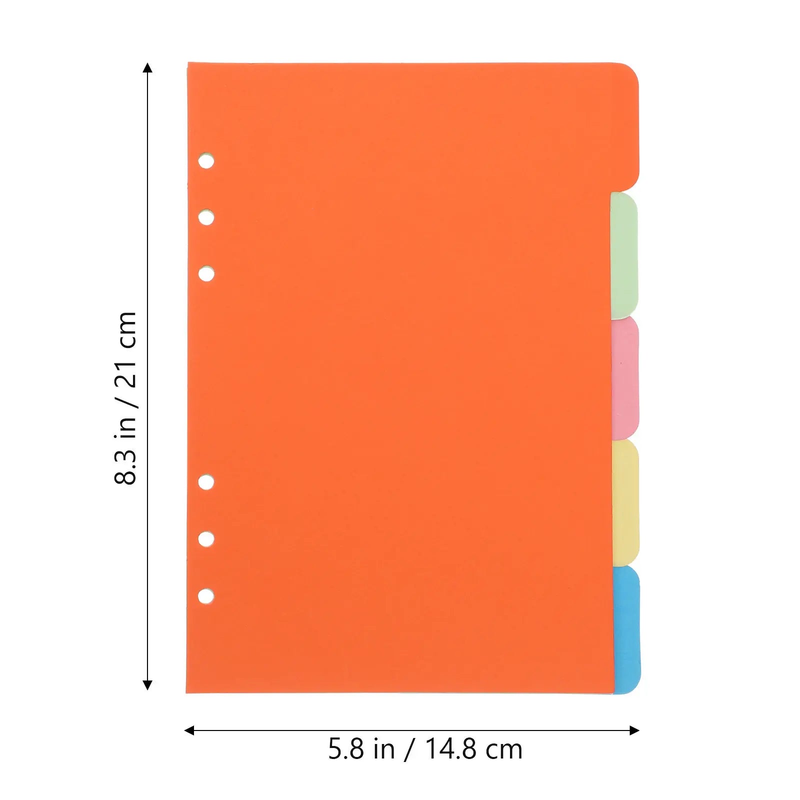 1Set A5 Index Divider Set 5 Color Tab Dividers for 6 Ring Binders Wide Tabs Secure Insertion Binder Sorting Planner Organizer
