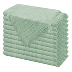10pcs 32x32cm Gauze Cotton Wedding Napkins Reusable Green Trim Tea Towel Rustic Retro Burrs Napkins for Party Table Decoration